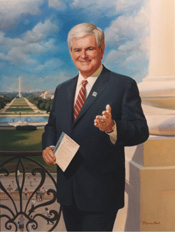 Former U.S. Representative and Speaker of the House Newt Gingrich (R-GA).  This work is in the public domain in the United States because it is a work of the United States Federal Government under the terms of Title 17, Chapter 1, Section 105 of the US Code.